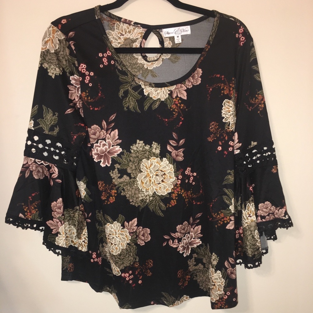 beautiful printed long sleeve blouse